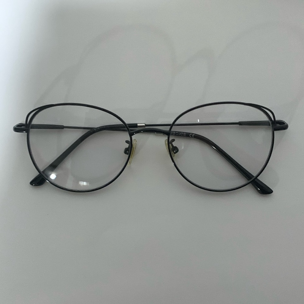 Round Lens Cat Eyes Blue Light UV Blocking Computer Glasses Metal Frame